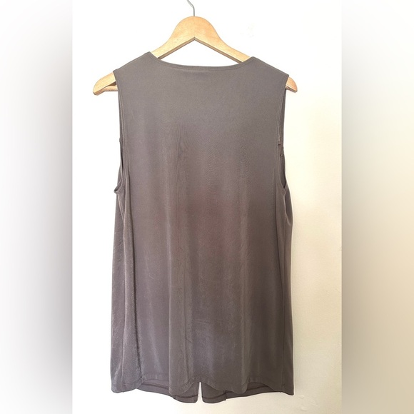 Chico’s Easywear Women Vest Cardigan Tunic Size 1/ Small Sleeveless Taupe NWT - Picture 6 of 8